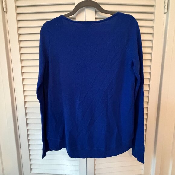 Theory women's Raffina HS Lofty cashmere sweater medium blue - Picture 5 of 8